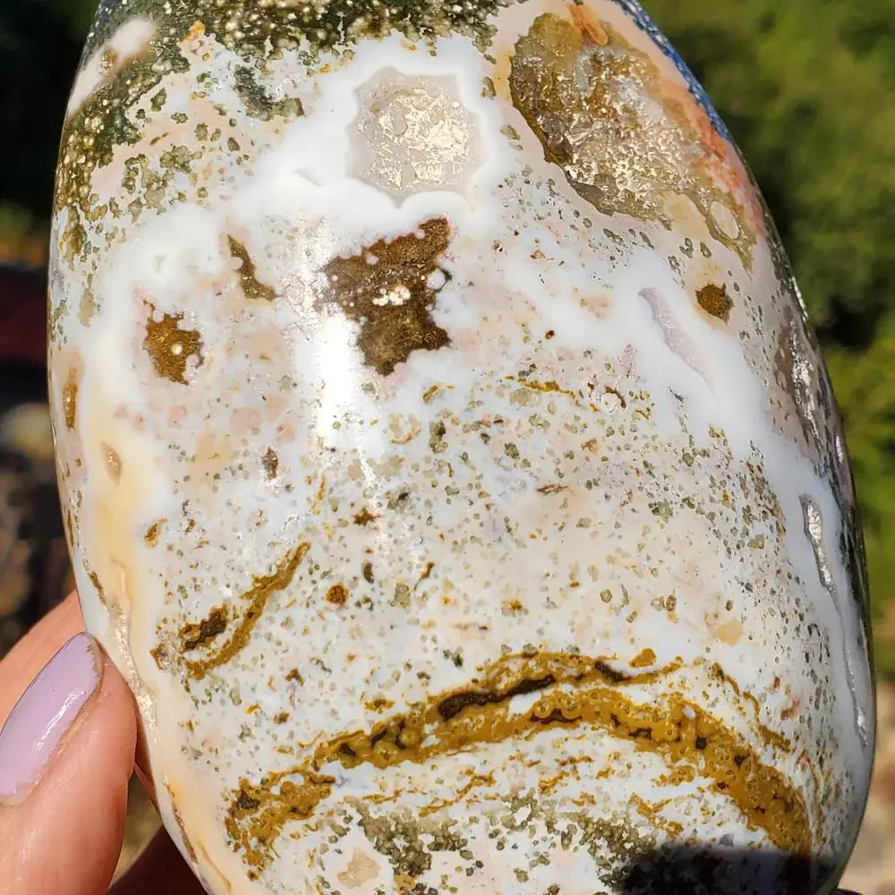 Ocean Jasper Pink Rounded Standing Druzy Freeform Crystal 600 Grams